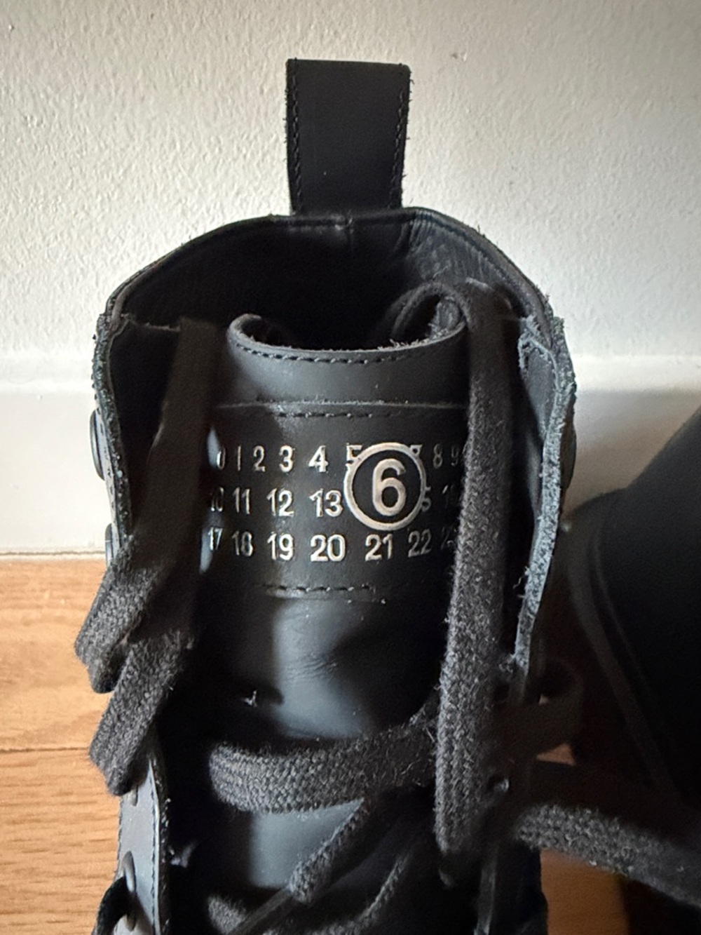 MM6 Maison Margiela Black Platform Lace-Up Sneakers - Picture 2 of 6